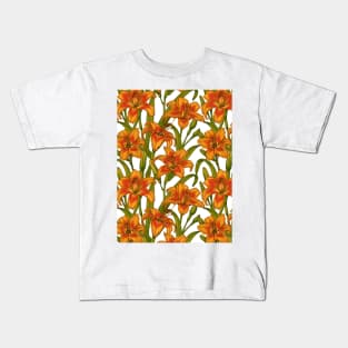 Tawny daylily flowers Kids T-Shirt